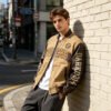 Custom Mixed-Material Varsity Bomber Jacket - Style 7F627D - product detail view 4