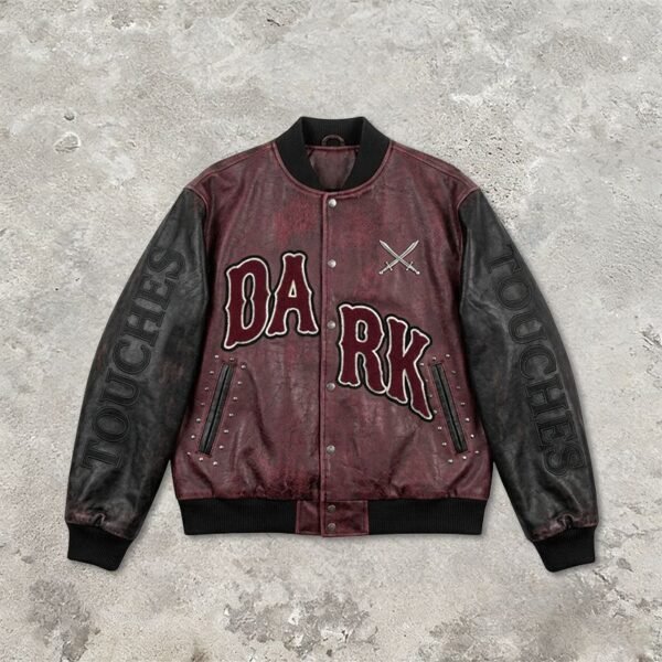 Custom Two-Tone Varsity Bomber Jacket - Style 76042D - product detail view 4 Custom Two-Tone Varsity Bomber Jacket - Style 76042D - product detail view 4