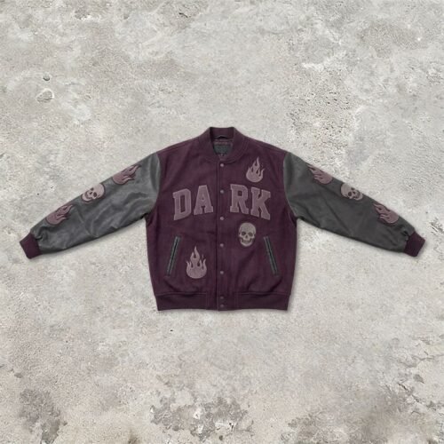 Custom Patchwork Varsity Jacket with Raised Rib Collar - Style F13FDF