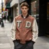 Custom Contrast Sleeve Varsity Jacket - Style 40A331 - product detail view 2 Custom Contrast Sleeve Varsity Jacket - Style 40A331 - product detail view 2