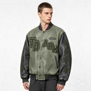 Custom Contrast-Sleeve Varsity Jacket 704-15 - Style 588316