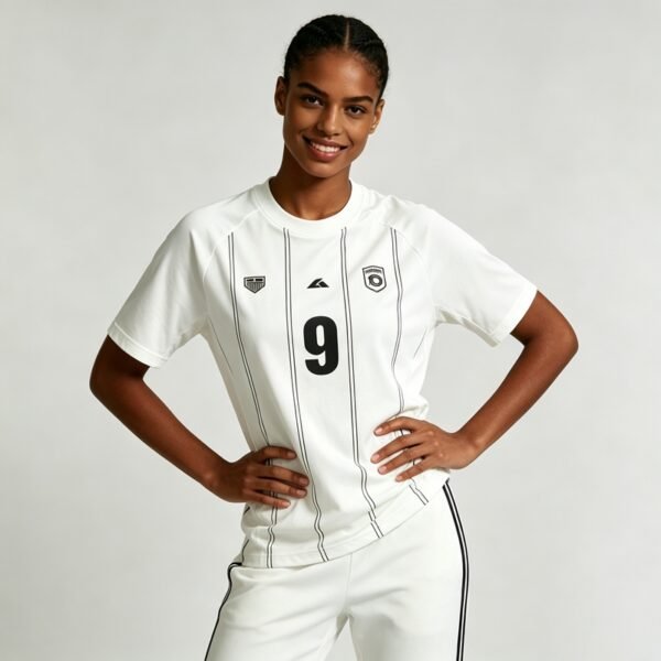 Custom Women's Vertical Stripe Jersey T-Shirt - Style 28934F - product detail view 4