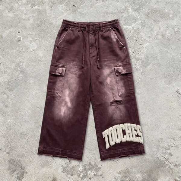 Custom Vintage Cargo Denim Pants - Style 6EA2D7 - product detail view 2 Custom Vintage Cargo Denim Pants - Style 6EA2D7 - product detail view 2