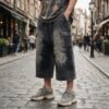 Custom Vintage Washed Cargo Denim Shorts - Style 0AFF7C Custom Vintage Washed Cargo Denim Shorts - Style 0AFF7C