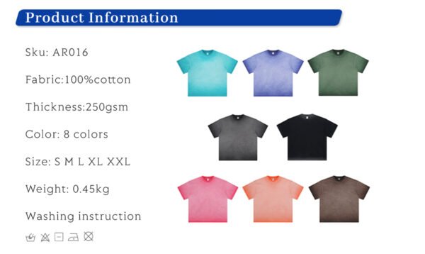 Custom 250G Vintage-Dyed Oversized T-Shirt AR016 - Style D36011 - product detail view 6 Custom 250G Vintage-Dyed Oversized T-Shirt AR016 - Style D36011 - product detail view 6