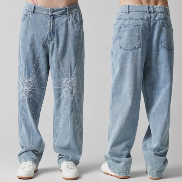 Custom Vintage Embroidered Panel Jeans - Style EDFA12 - product detail view 6