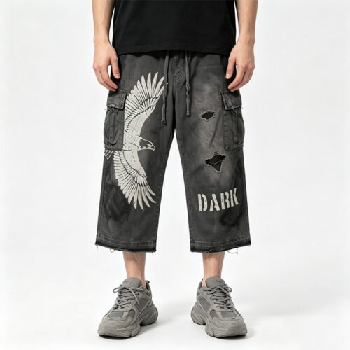 Custom Vintage Eagle Graphic Cargo Pants - Style 36D2CC
