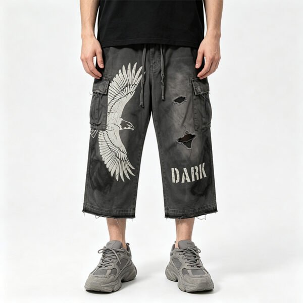 Custom Vintage Eagle Graphic Cargo Pants - Style 36D2CC