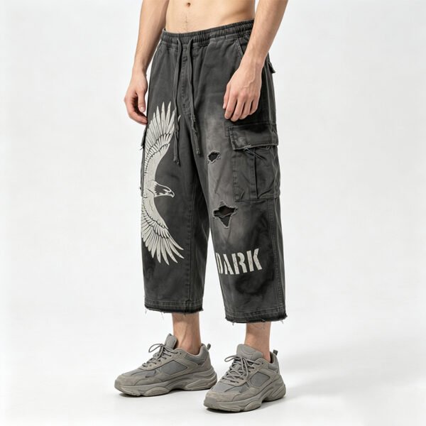 Custom Vintage Eagle Graphic Cargo Pants - Style 36D2CC - product detail view 2