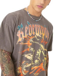 Custom Vintage-Effect Graphic Jersey Shorts - Style 1F8459