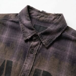 Custom Vintage Plaid Panel Print Shirt - Style 4AC249