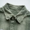 Custom Vintage Plaid Frayed-Hem Short-Sleeve Shirt - Style 51FCD3 - product detail view 2 Custom Vintage Plaid Frayed-Hem Short-Sleeve Shirt - Style 51FCD3 - product detail view 2