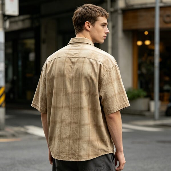 Custom Vintage Plaid Short-Sleeve Shirt - Style 5D2CD7 - product detail view 3