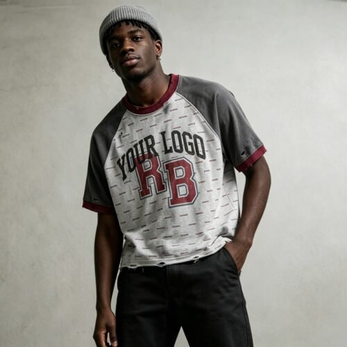 Custom Vintage Raglan Graphic Wash T-Shirt - Style B5D35F