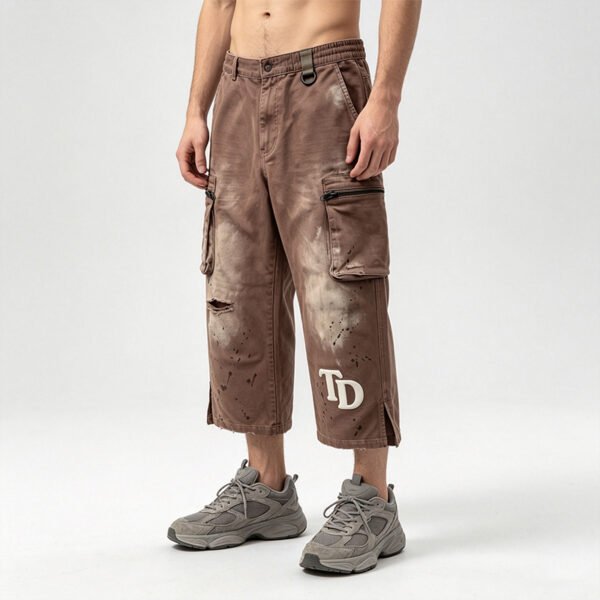 Custom Vintage Utility Crop Pants - Style EEC73D - product detail view 2