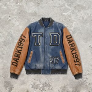 Custom Vintage Contrast-Sleeve Varsity Jacket - Style A3E04D