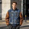 Custom Vintage Contrast-Sleeve Varsity Jacket - Style A3E04D - product detail view 3