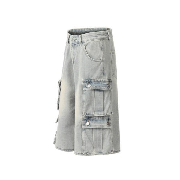 Custom Vintage Wash Patch Pocket Denim Shorts - Style 5BEED9 - product detail view 2 Custom Vintage Wash Patch Pocket Denim Shorts - Style 5BEED9 - product detail view 2