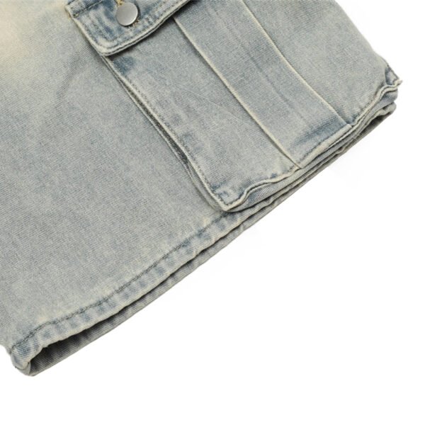 Custom Vintage Wash Patch Pocket Denim Shorts - Style 5BEED9 - product detail view 4 Custom Vintage Wash Patch Pocket Denim Shorts - Style 5BEED9 - product detail view 4
