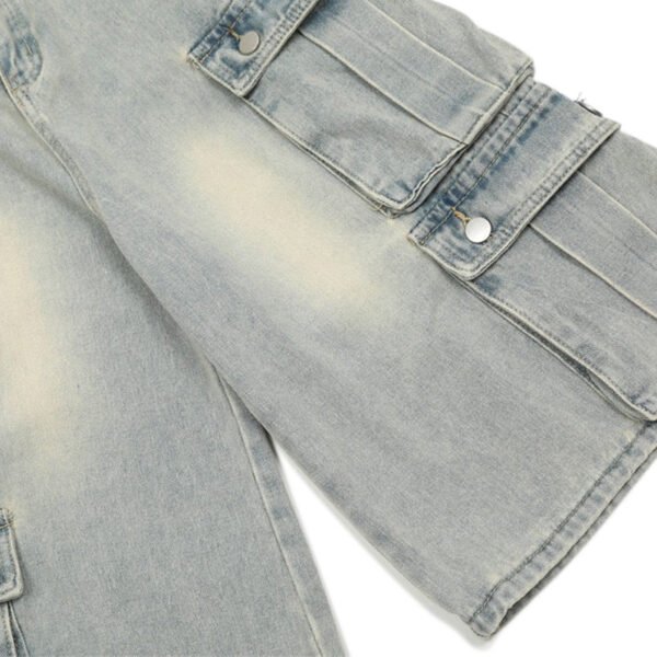 Custom Vintage Wash Patch Pocket Denim Shorts - Style 5BEED9 - product detail view 5 Custom Vintage Wash Patch Pocket Denim Shorts - Style 5BEED9 - product detail view 5