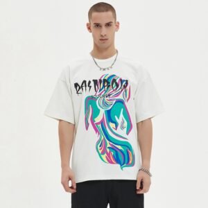 Custom Oversized Vintage-Wash Graphic Crewneck T-Shirt - Style 541693