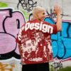 Custom Oversized Vintage-Wash Graphic Crewneck T-Shirt - Style 541693 - product detail view 5