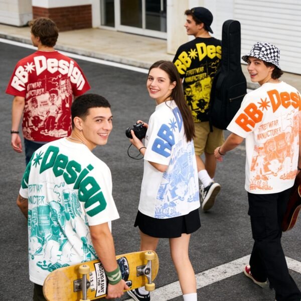 Custom Oversized Vintage-Wash Graphic Crewneck T-Shirt - Style 541693 - product detail view 6