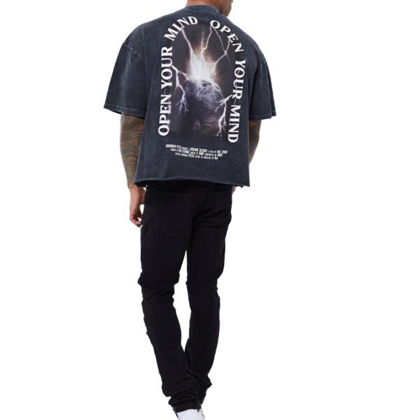 Custom Vintage-Wash Motorbike Graphic Street T-Shirt - Style 264CC2 - product detail view 3