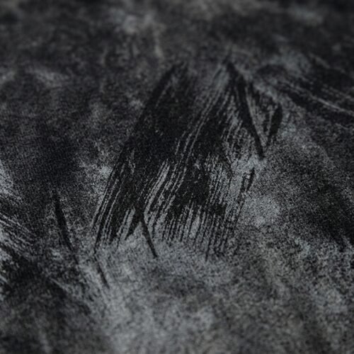 Custom Vintage-Wash Oversized Heavyweight T-Shirt - Style 1EF0A6 Close-up of a dark grey vintage-washed oversized heavyweight t-shirt with abstract print.