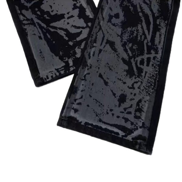Custom Vintage Wash Straight-Leg Button Pants - Style 6CAC1C Black vintage wash straight-leg button pants