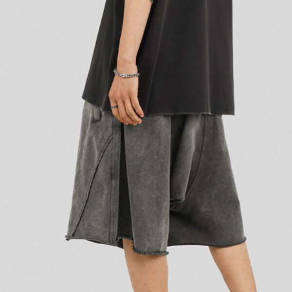 Custom Vintage-Wash Panel Streetwear Shorts - Style 415F93 - product detail view 7 Custom Vintage-Wash Panel Streetwear Shorts - Style 415F93 - product detail view 7