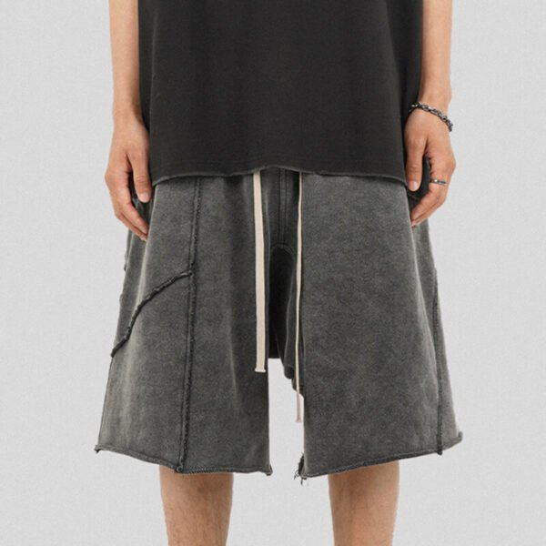 Custom Vintage-Wash Panel Streetwear Shorts - Style 415F93 - product detail view 9 Custom Vintage-Wash Panel Streetwear Shorts - Style 415F93 - product detail view 9