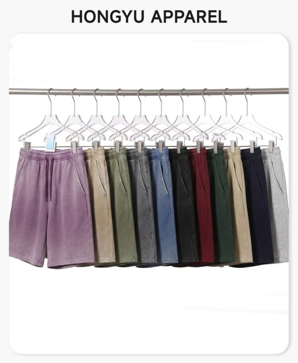 Custom Vintage-Wash Waffle Knit Drawstring Shorts - Style 96F2DD - product detail view 3 Custom Vintage-Wash Waffle Knit Drawstring Shorts - Style 96F2DD - product detail view 3