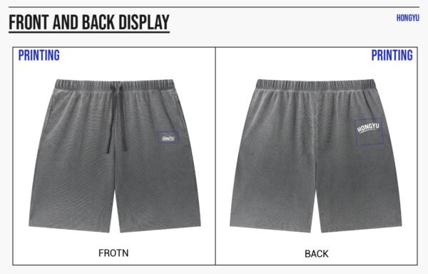 Custom Vintage-Wash Waffle Knit Drawstring Shorts - Style 96F2DD - product detail view 8 Custom Vintage-Wash Waffle Knit Drawstring Shorts - Style 96F2DD - product detail view 8