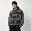 Custom Vintage-Wash Skull Applique Zip Hoodie - Style EE721E - product detail view 4 Custom Vintage-Wash Skull Applique Zip Hoodie - Style EE721E - product detail view 4
