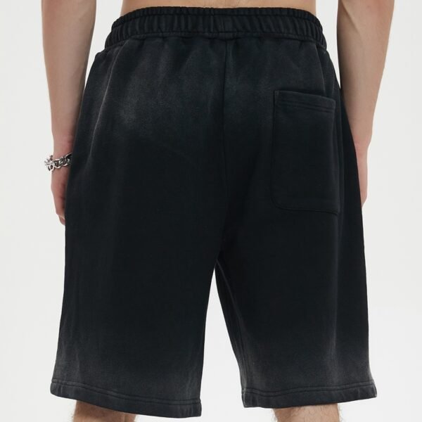 Black vintage washed french terry shorts