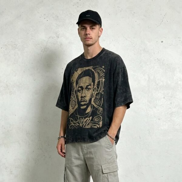 Custom Vintage Washed Graphic Cotton T-Shirt - Style 3742BC - product detail view 3 Custom Vintage Washed Graphic Cotton T-Shirt - Style 3742BC - product detail view 3