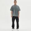 Custom Vintage Washed Heavyweight Streetwear T-Shirt | VW-A490E54 - Style A490E5 Man wearing a grey vintage washed heavyweight t-shirt