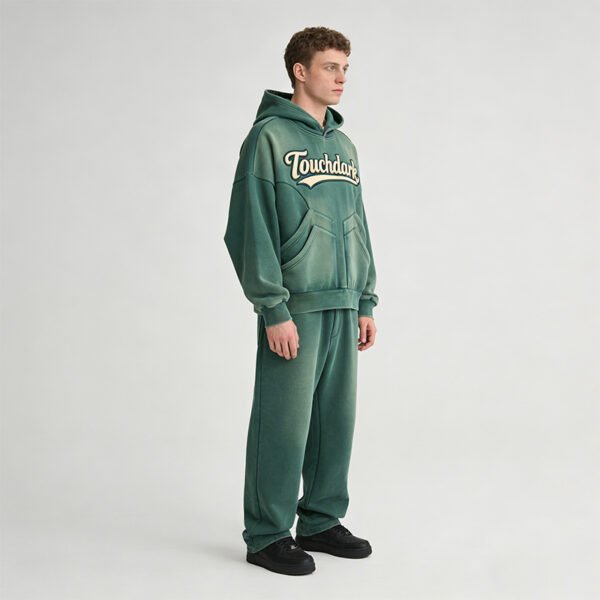 Custom Vintage-Washed Pullover Hoodie and Jogger Set - Style 7CA89D - product detail view 5