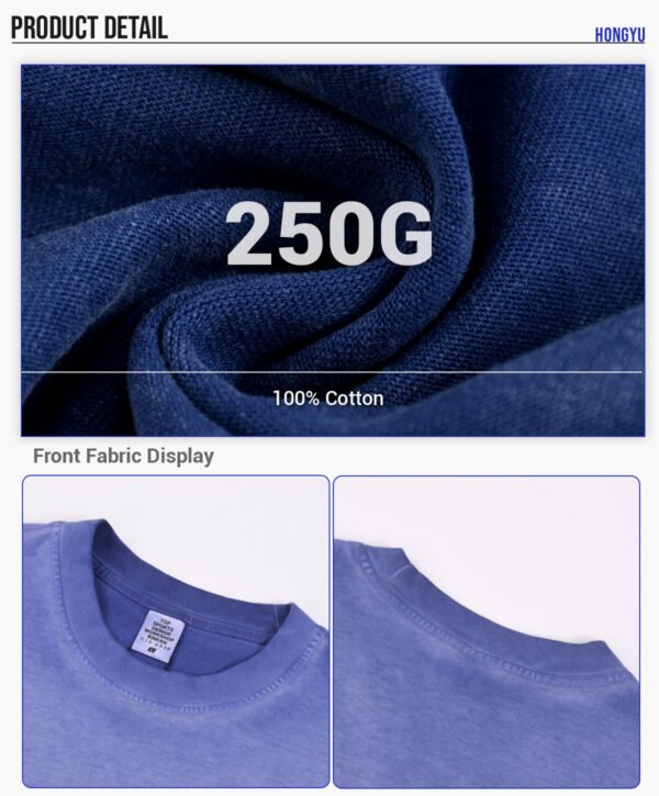 Custom 250 GSM Vintage Washed Oversized T-Shirt - Style 36E733 - product detail view 7