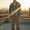 Men's vintage washed distressed denim jacket