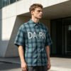 Custom Vintage Washed Distressed Plaid Shirt - Style 26B198 - product detail view 2