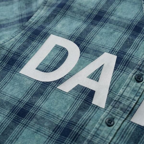 Custom Vintage Washed Distressed Plaid Shirt - Style 26B198 - product detail view 3