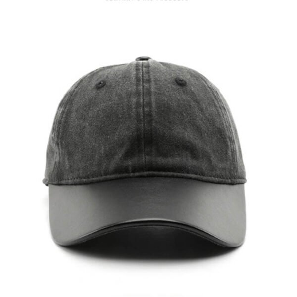 Custom Vintage Washed Street Baseball Cap - Style EF8CFF Dark grey vintage washed baseball cap with a curved brim.