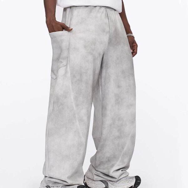 Custom Vintage Washed Wide-Leg Casual Pants - Style 29F027 - product detail view 2 Custom Vintage Washed Wide-Leg Casual Pants - Style 29F027 - product detail view 2