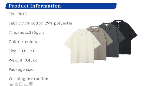 Custom Waffle Knit Button Polo Shirt 9018 - Style 8F1D13 - product detail view 6 Custom Waffle Knit Button Polo Shirt 9018 - Style 8F1D13 - product detail view 6