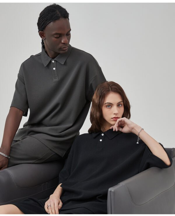 Custom Waffle Knit Button Polo Shirt 9018 - Style 8F1D13 - product detail view 16 Custom Waffle Knit Button Polo Shirt 9018 - Style 8F1D13 - product detail view 16