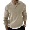 Custom Men's Waffle Knit Polo Sweater | - Style B8AD82 - product detail view 5 Custom Men's Waffle Knit Polo Sweater | - Style B8AD82 - product detail view 5
