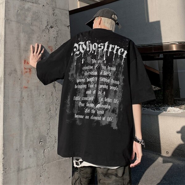 Custom 265GSM Oversized Waffle Graphic T-Shirt - Style 0D9AB5 - product detail view 2