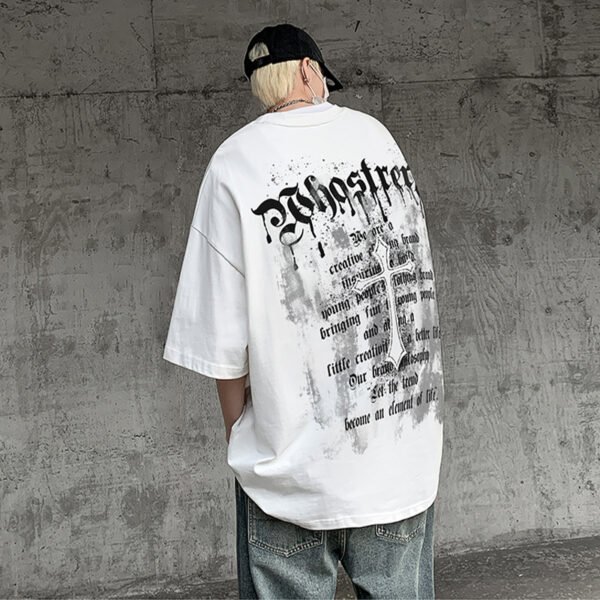 Custom 265GSM Oversized Waffle Graphic T-Shirt - Style 0D9AB5 - product detail view 4